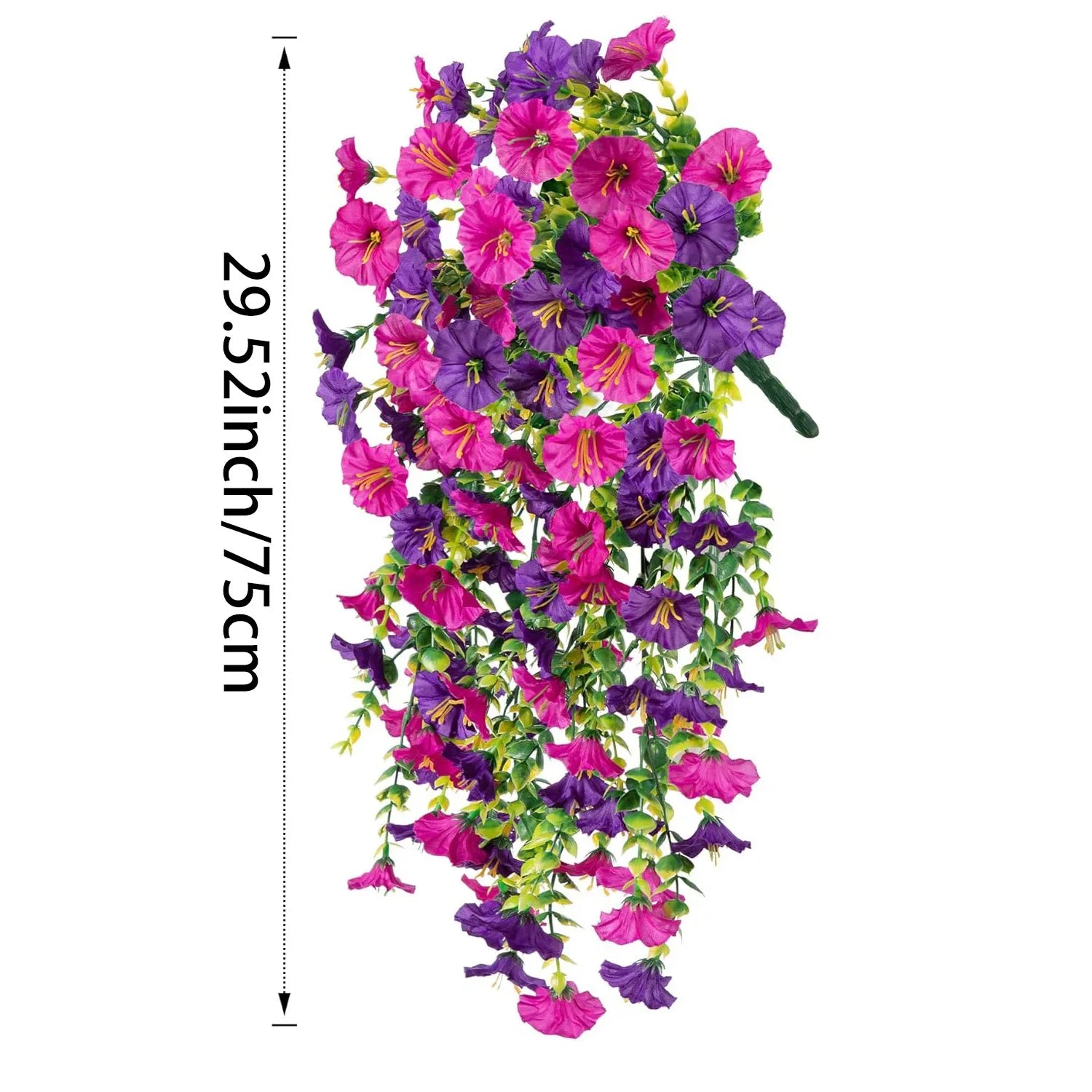 Artificial Hanging Flowers Plants Silk Morning Glory Eucalyptus