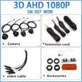 3D AHD1080P 360 Car Camera Panoramic Surround View Right Left Front