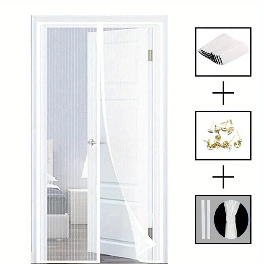 Heavy-duty Magnetic Screen Door Self-sealing Hands-free Mesh Insect
