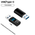 USB C Adapter 60W PD Fast Charging 10Gbps Data Transfer LED Digital Zpaxo Black 1pcs