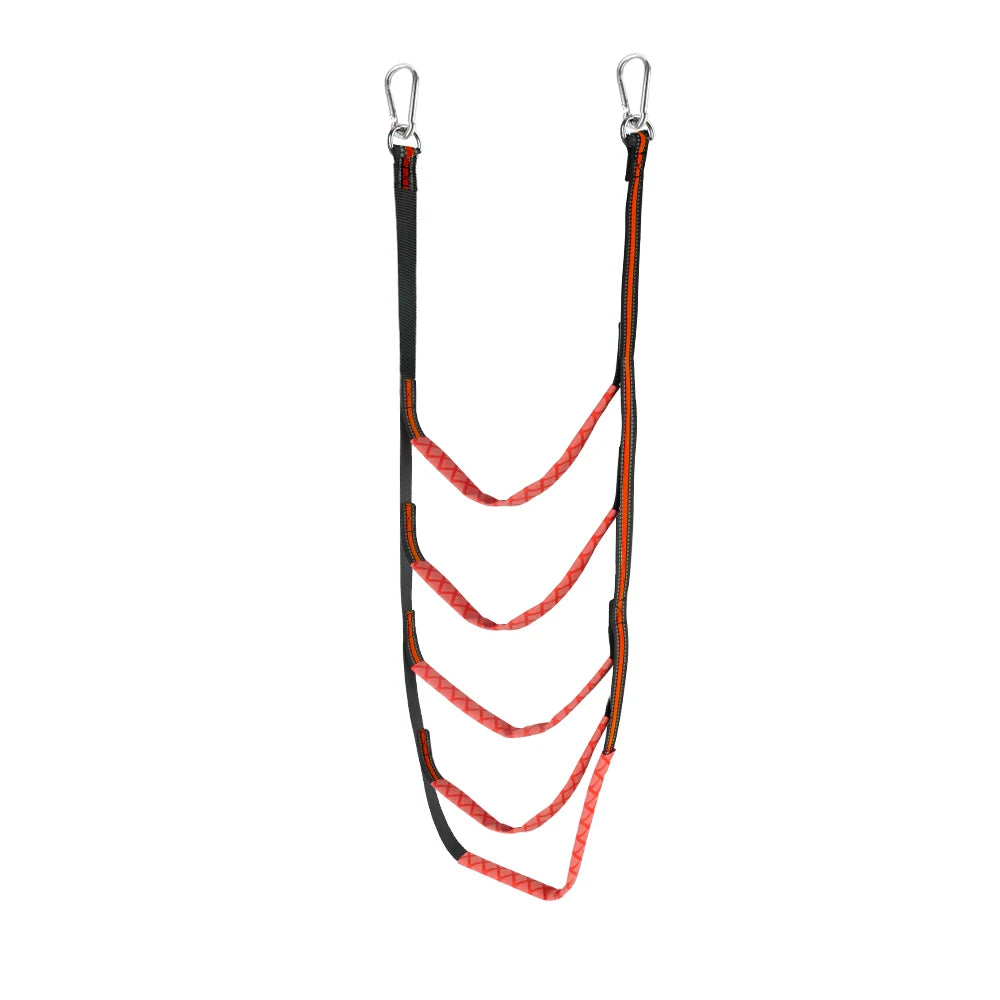 Launching Ladder Boat Folding Ladder Portable Yacht Boat Side Hanging Ladder 3/4/5 Step Boat Rope Ladder Boarding Soft Ladder Zpaxo Red 5 Step