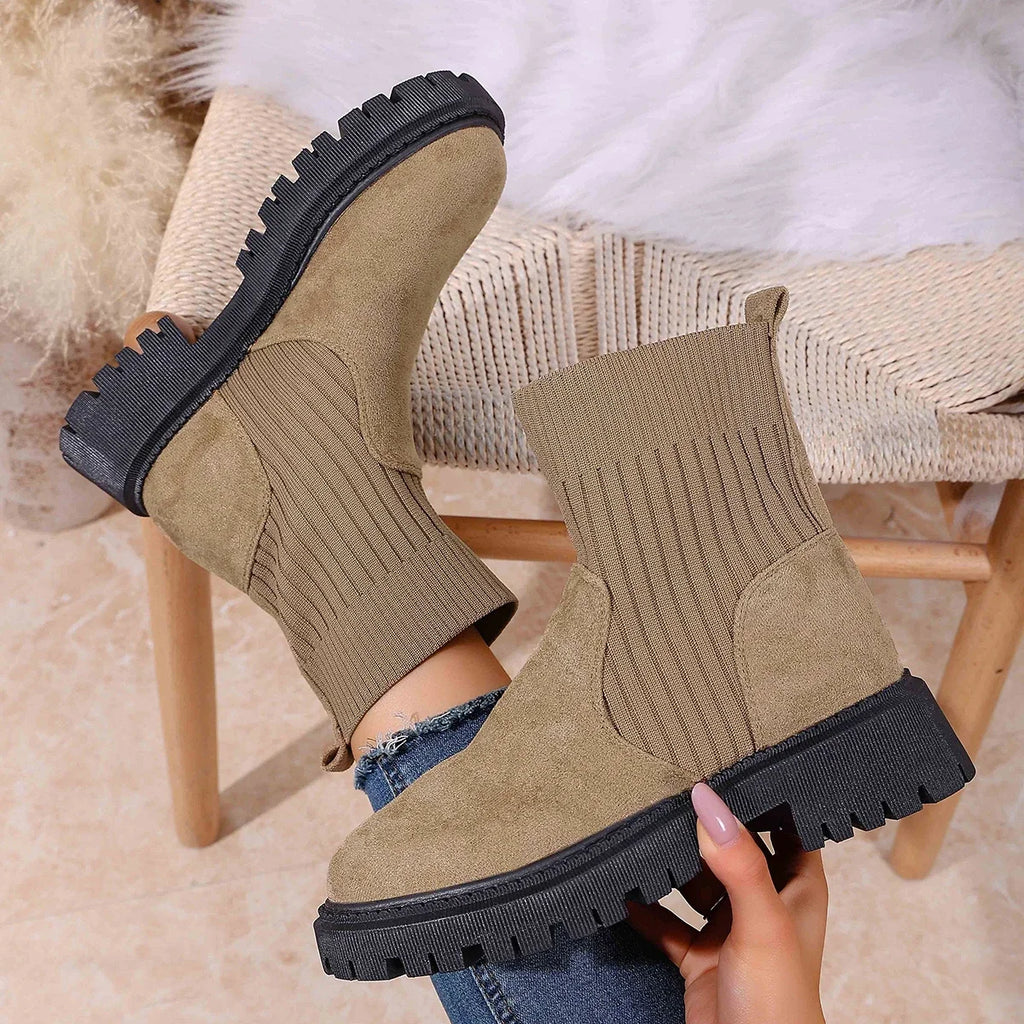 2025 New Women Boots Luxury Slip on Platform Shoes Women Comfortable Outdoor Designer Shoes Fashion Autumn Winter Ankle Boots Zpaxo
