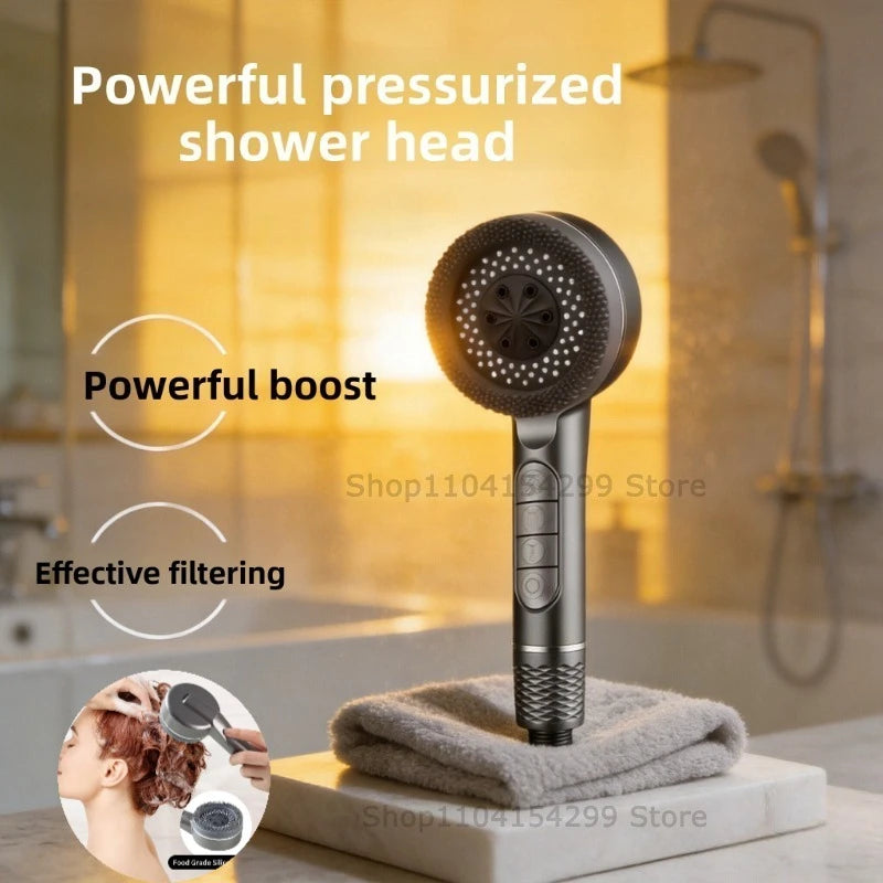 Black Hand Shower Kit Hand Shower Head Set with Rain Shower Hand Water Purifier Filter Bathroom Faucet Mixer Accessories Zpaxo