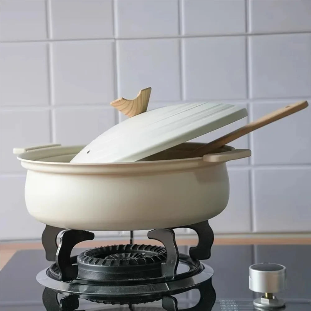 Double Ear Tabletop Soup Pot Induction Cooker Compatible Non-Stick Slow Cooker Small Hot Pot for Home Use Kitchenware Zpaxo