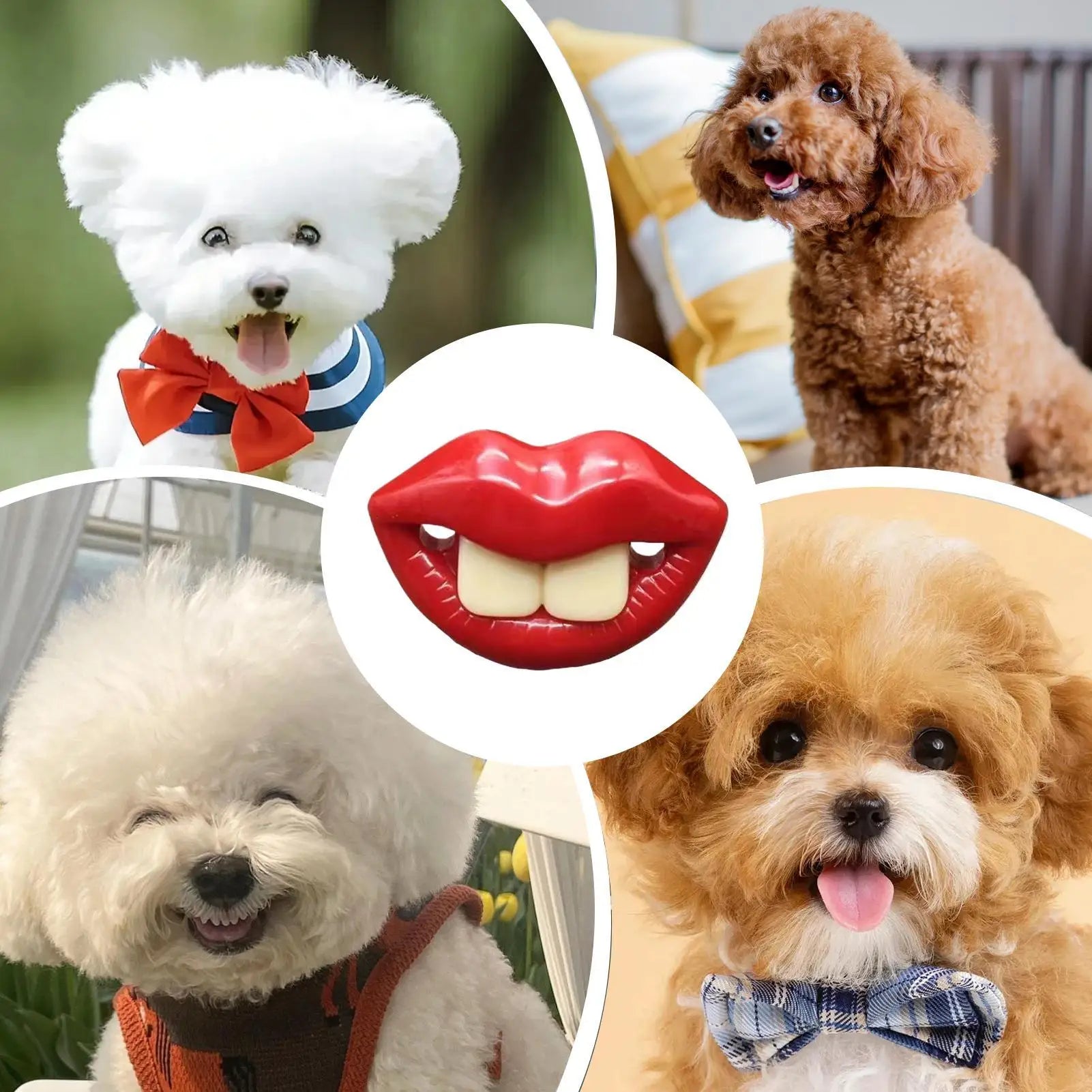 Silicone for Dogs Funny Dog Red Lips Silicone Chew Toy Soft Health Care Teething Pet Teether for Small Zpaxo