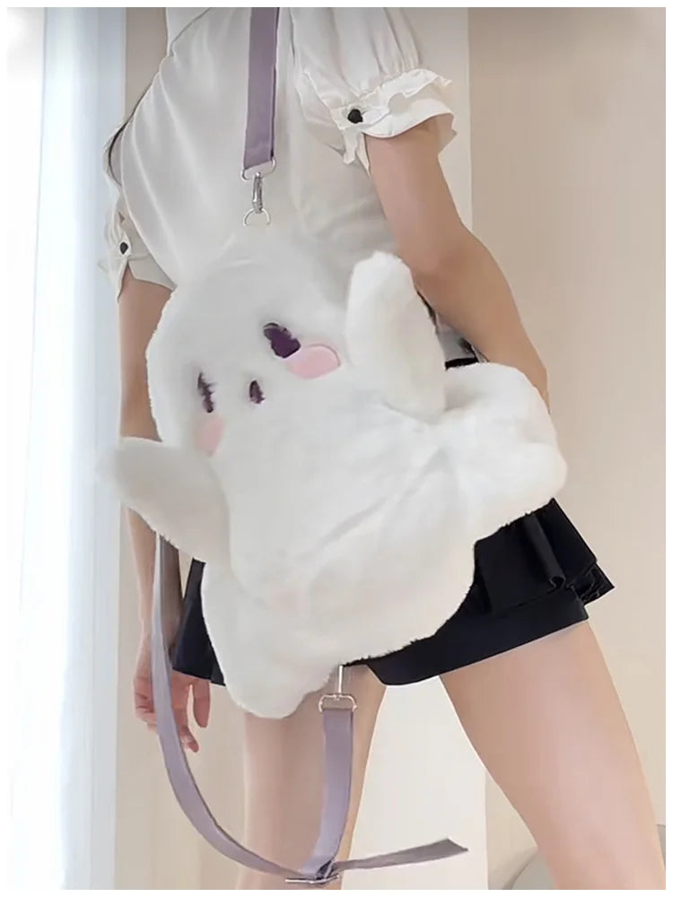 Halloween Ghost Plush Cartoon Backpack – Cute Casual Bag