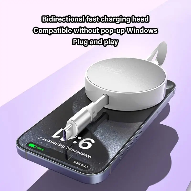 652F Double End USB C Retractable Cable 240W Fast Charging 480Mbps Zpaxo