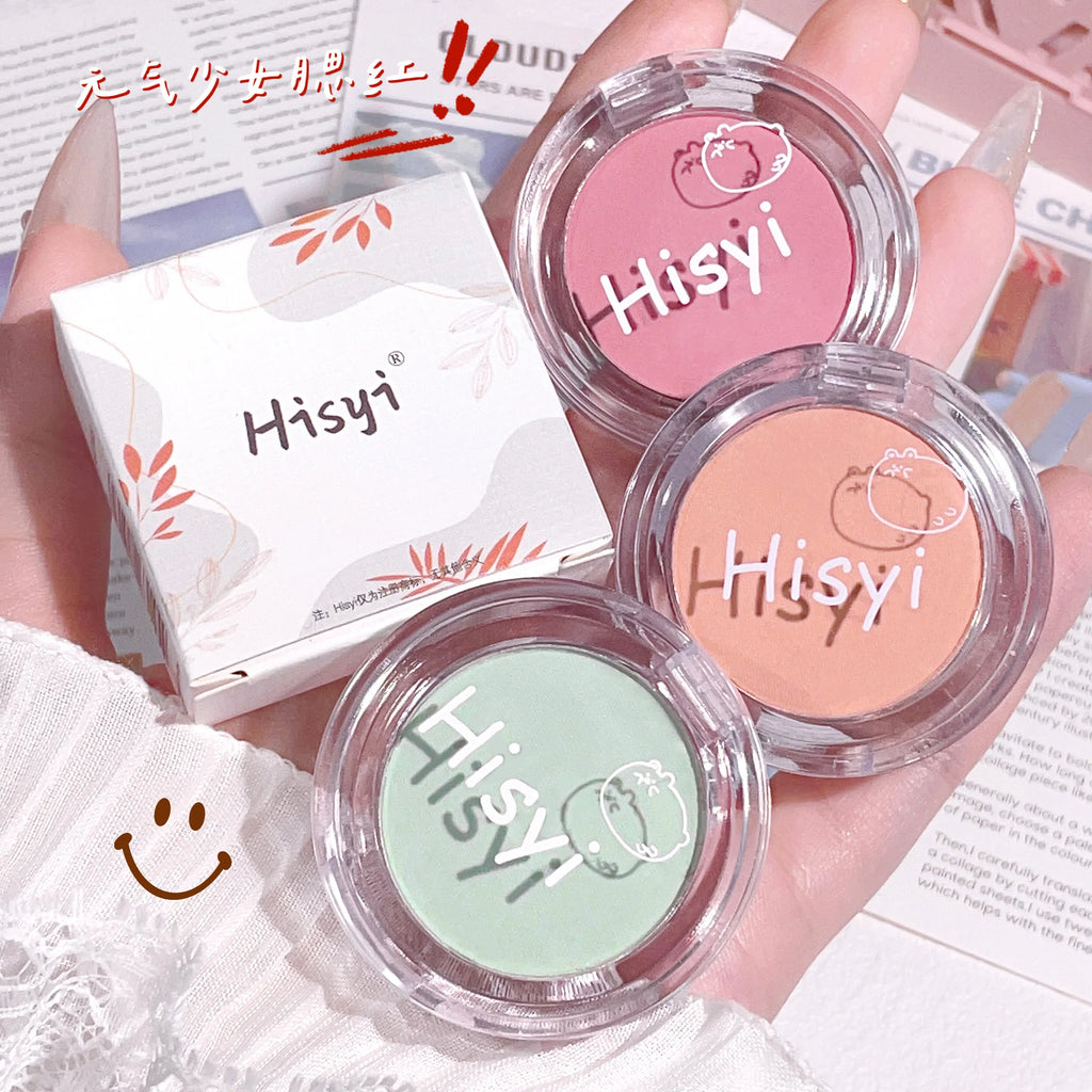 HISYI slightly tipsy blush matte fine flash micro flash natural color makeup pure desire monochrome blush plate Zpaxo