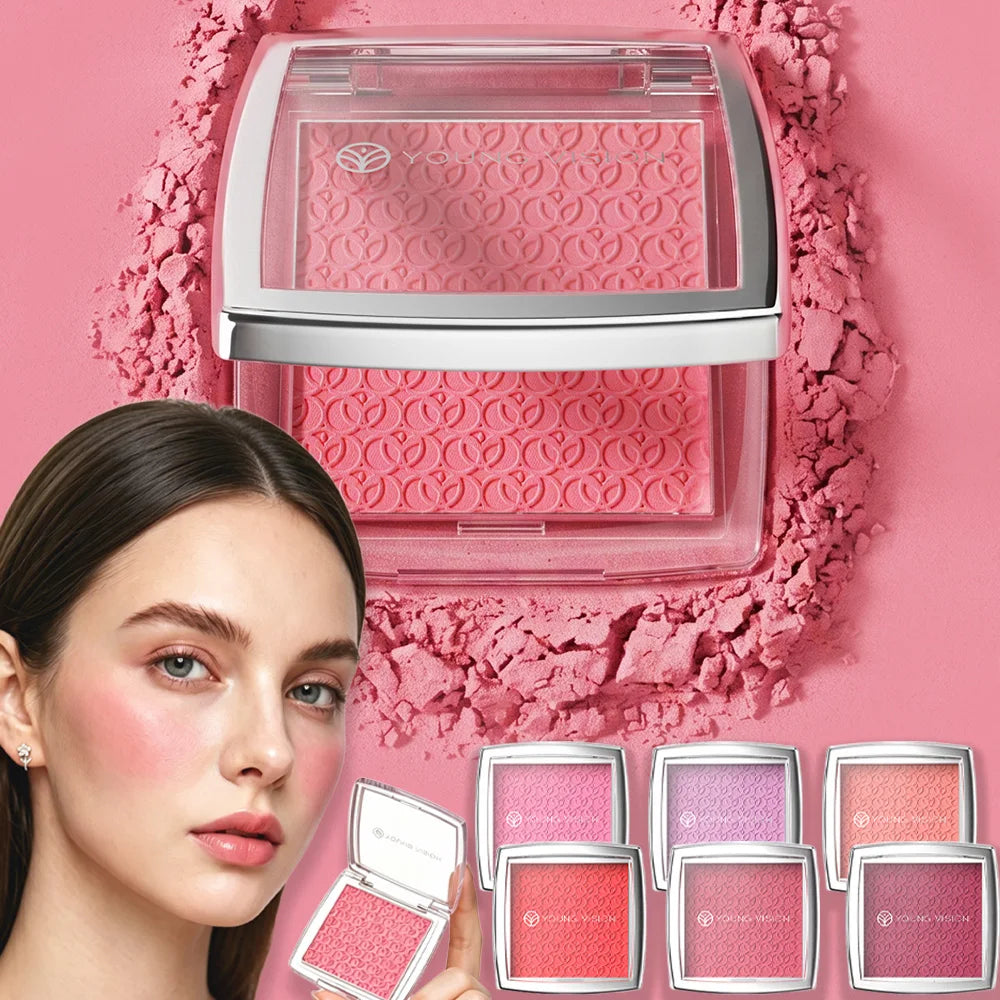Velvet Matte Blusher Palette Embossed Design Ultra-Fine Texture Natural Brighten Skin-Fit Blendable Buildable Face Rouge Makeup Zpaxo