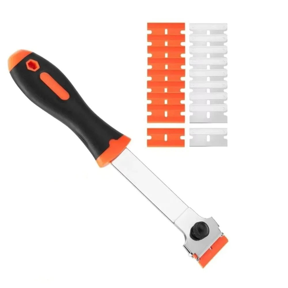 With Ergonomic Handle Paint Scraper Tool Carbide Anti-Slip Tape Paint Remover Durable Reusable Putty Scraper Zpaxo Black Orange