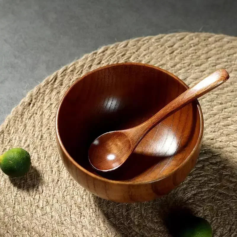 Wooden Bowls Jujube Wood Children Baby Adults Small Soup Bowls Solid Wood Salad Bowls Retro Household Tableware Zpaxo