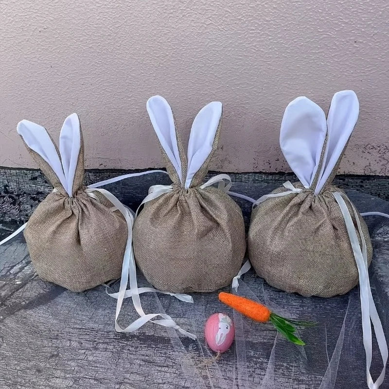 Personalized Easter Drawstring Bag Custom Name Bunny Basket Egg Hunt