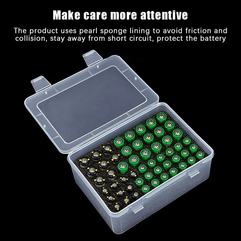 54 Slots AA AAA Battery Organizer Storage Case Batteries Waterproof