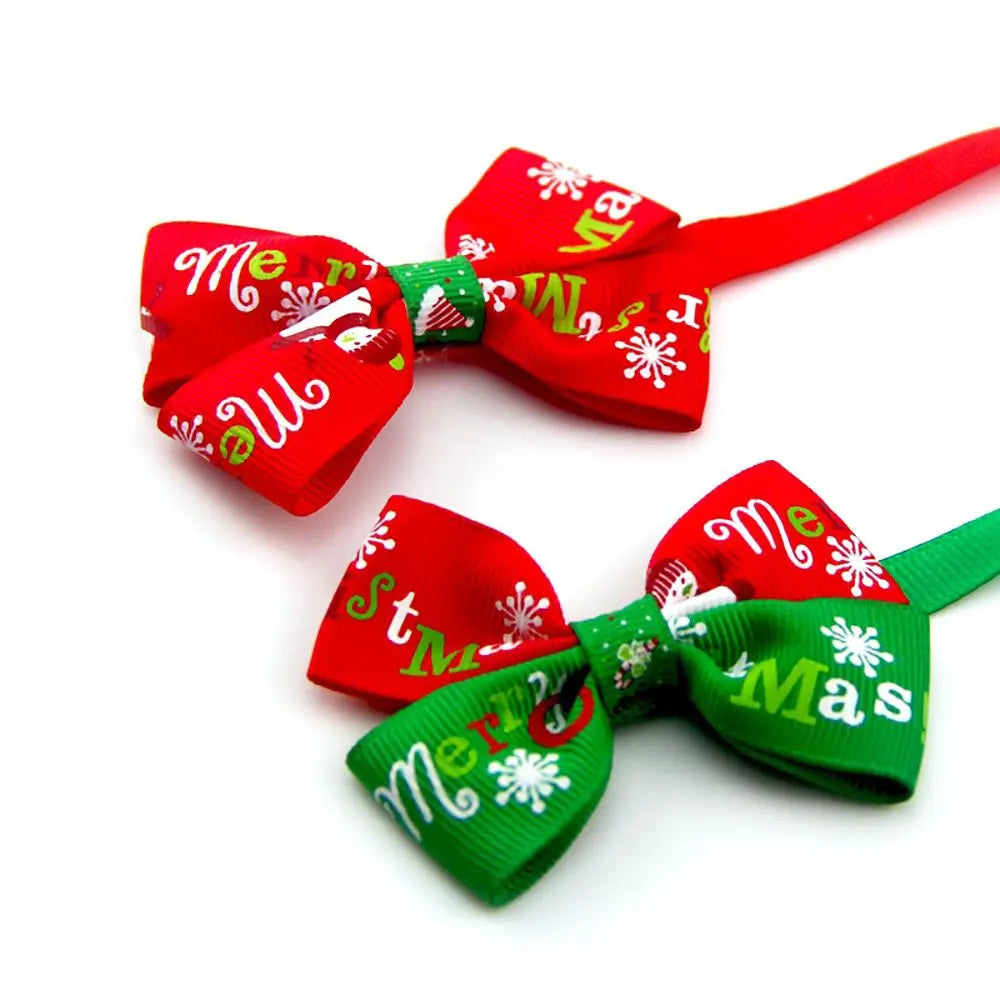 Pet Cat Christmas Collar Birthday Gifts Bowknot Neck Strap Costume