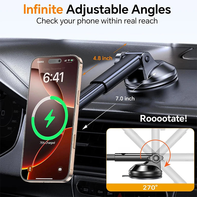 UYUXIO Dashboard Wireless Car Phone Charger Adapter 15W Fast Charging