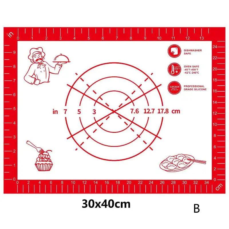 Silicone Baking Mat Kneading Pad Dough Pizza Cake Maker Kitchen Zpaxo B