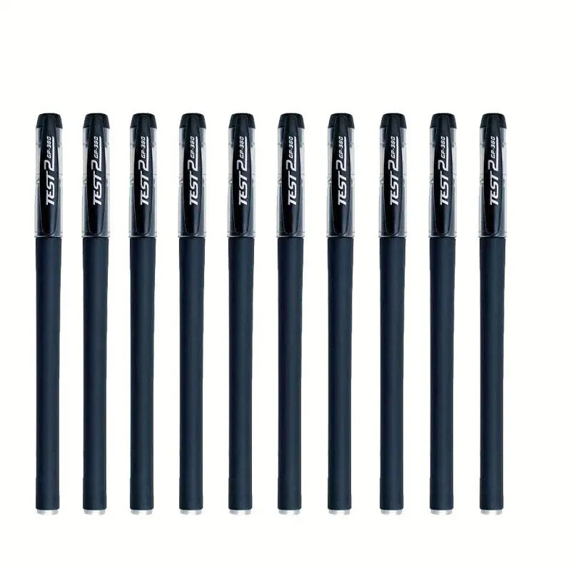 10Pc/Set Students Gel Pen Set 0.5mm Black Ink Refill Gel Pen Bullet Tip School Office Supplies Stationery Accessories Stationery Zpaxo 10 Pens