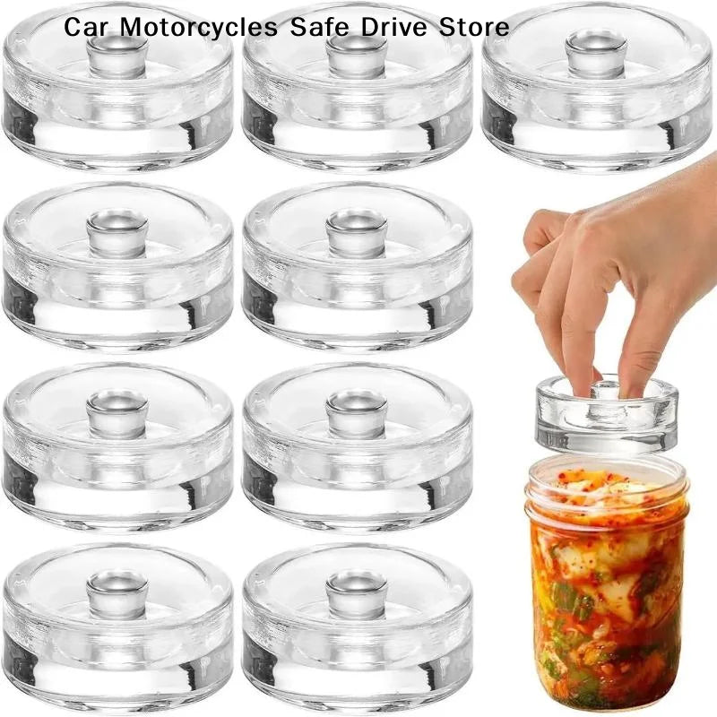 CM1pcs Fermented Glass Weights Wide Mouth Jars Lids Kitchen Gadgets