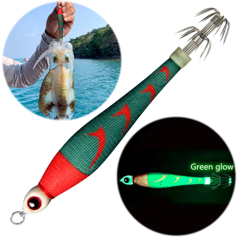 Luminous Squid Hook Cuttlefish Attracting Lure Double Glow Dark Bait