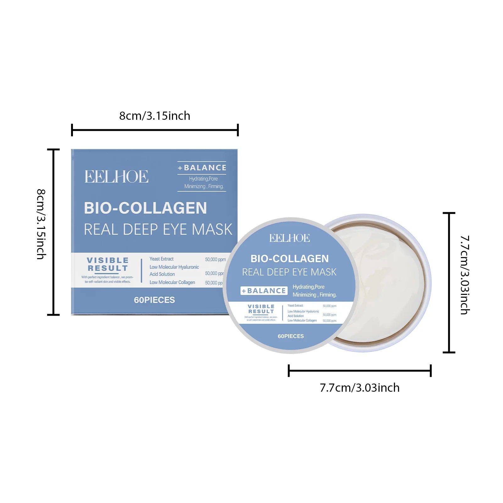 Eye Mask Hyaluronic Acid Hydrating Bio-Collagen Firming Vitamin C Brightening Under Eye Patches Anti-Puffiness Reduce Dark Circl Zpaxo Bio-Collagen