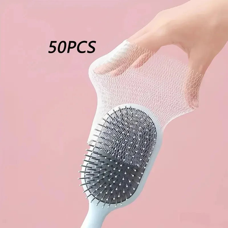 Reusable Hair Brush Cleaning Net Elastic Mesh Quick Clean Round