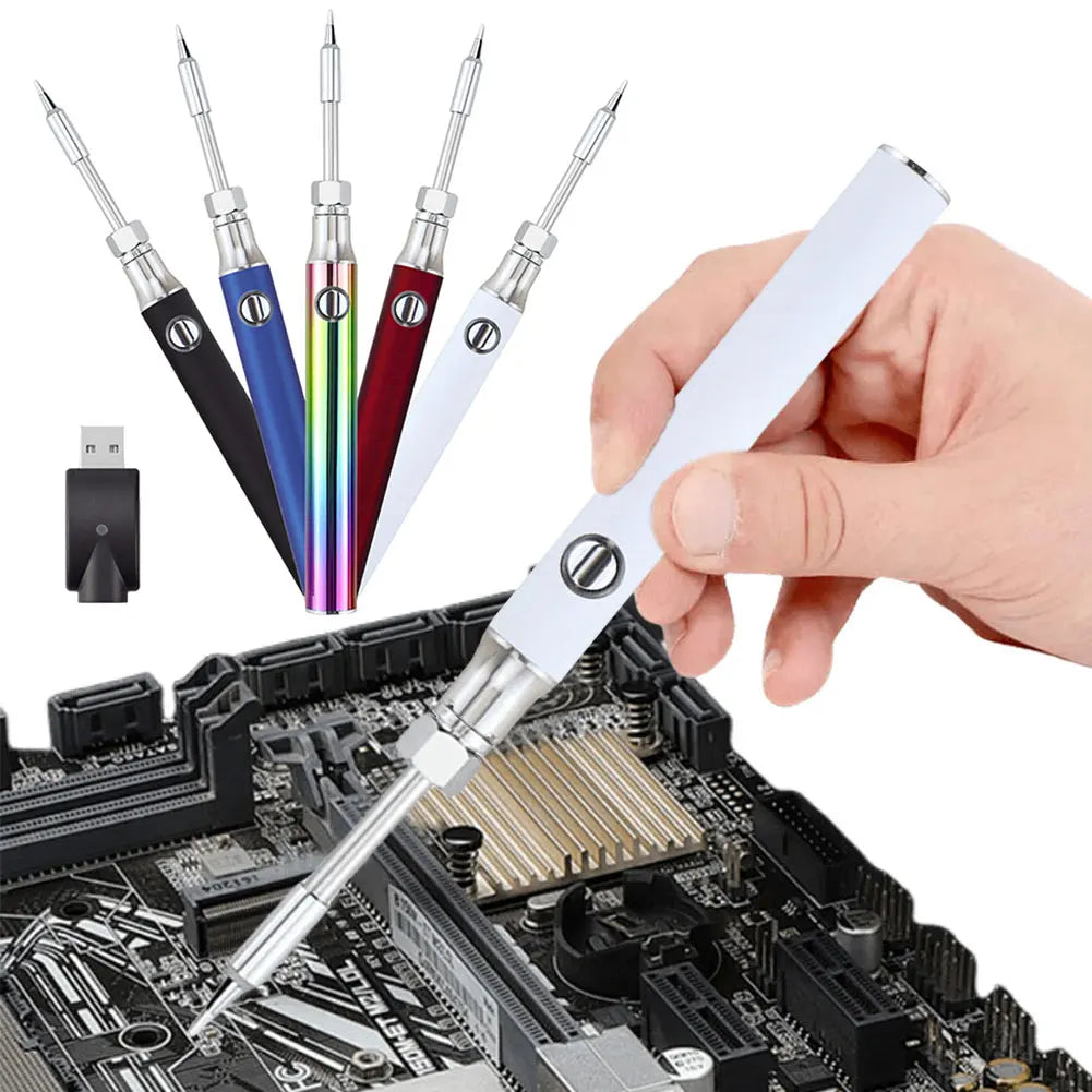 510 Thread Mini Soldering Iron Kit 3 Gear Adjustable Voltage 350/650/1100mAh Battery Cart Pen with USB Charger Welding Tool Kit Zpaxo