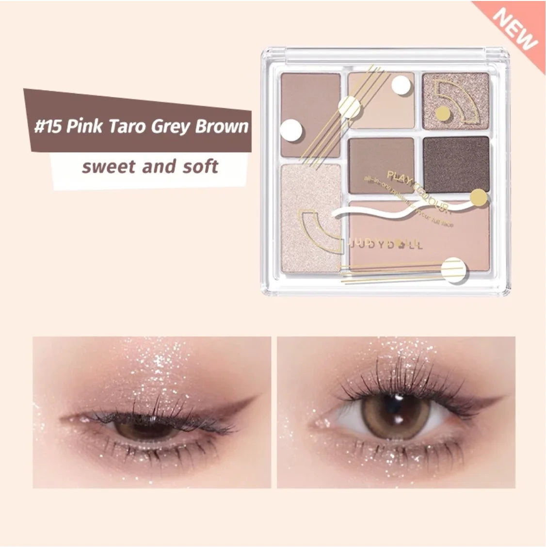 Judydoll 7-Color Palette Eyeshadow Highlight Powder Eye Long Lasting Zpaxo 15