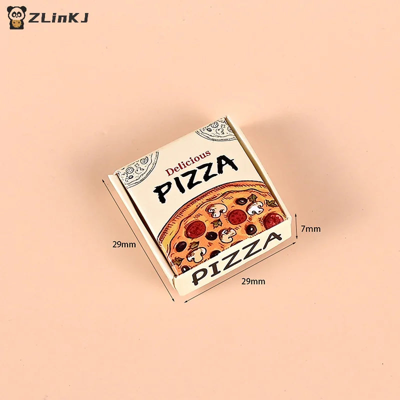 ▶6pcs Miniature Pizza Or Packing Box Model For 1:6/1:12 Scale Dollhouse Kitchen Food Decor Toy Doll House Accessories Zpaxo