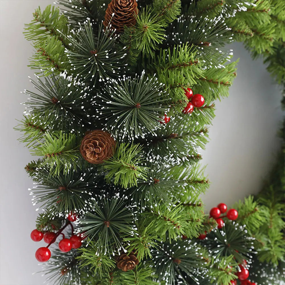 Christmas Hanging Garland Decorative Lighting Simulation Wreath Festival Theme Multifunctional Party New Year Decor Props Zpaxo