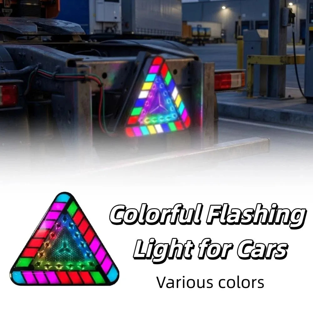 Strobe RGB Brake Lights High-brightness Tricolor Triangular LED Zpaxo