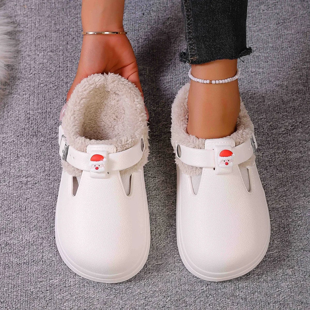 Winter Warm Fluffy Clogs Slippers Women Eva Waterproof Non Slip Home Zpaxo 38-39 image color 3