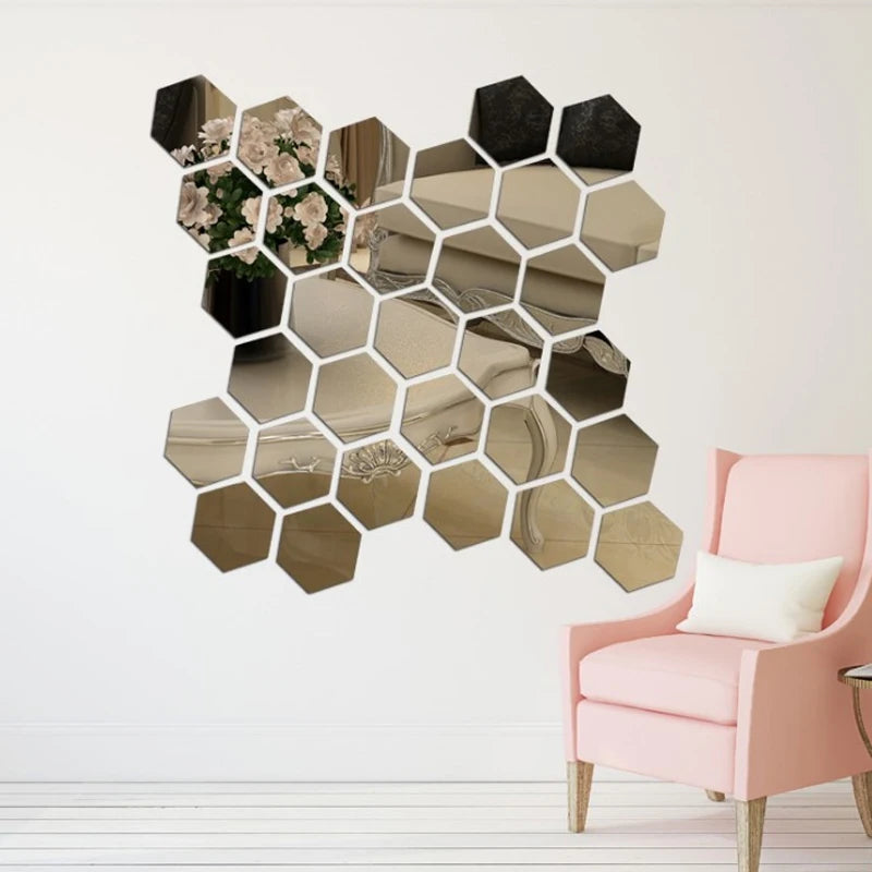 Mirror Wall Sticker Living Room Bedroom Entryway Decorative Adhesive