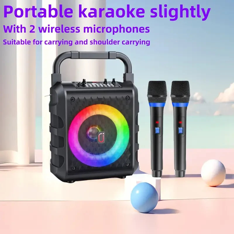 Karaoke Machine 2 Wireless Microphones 2025 Upgraded 20W 6 5