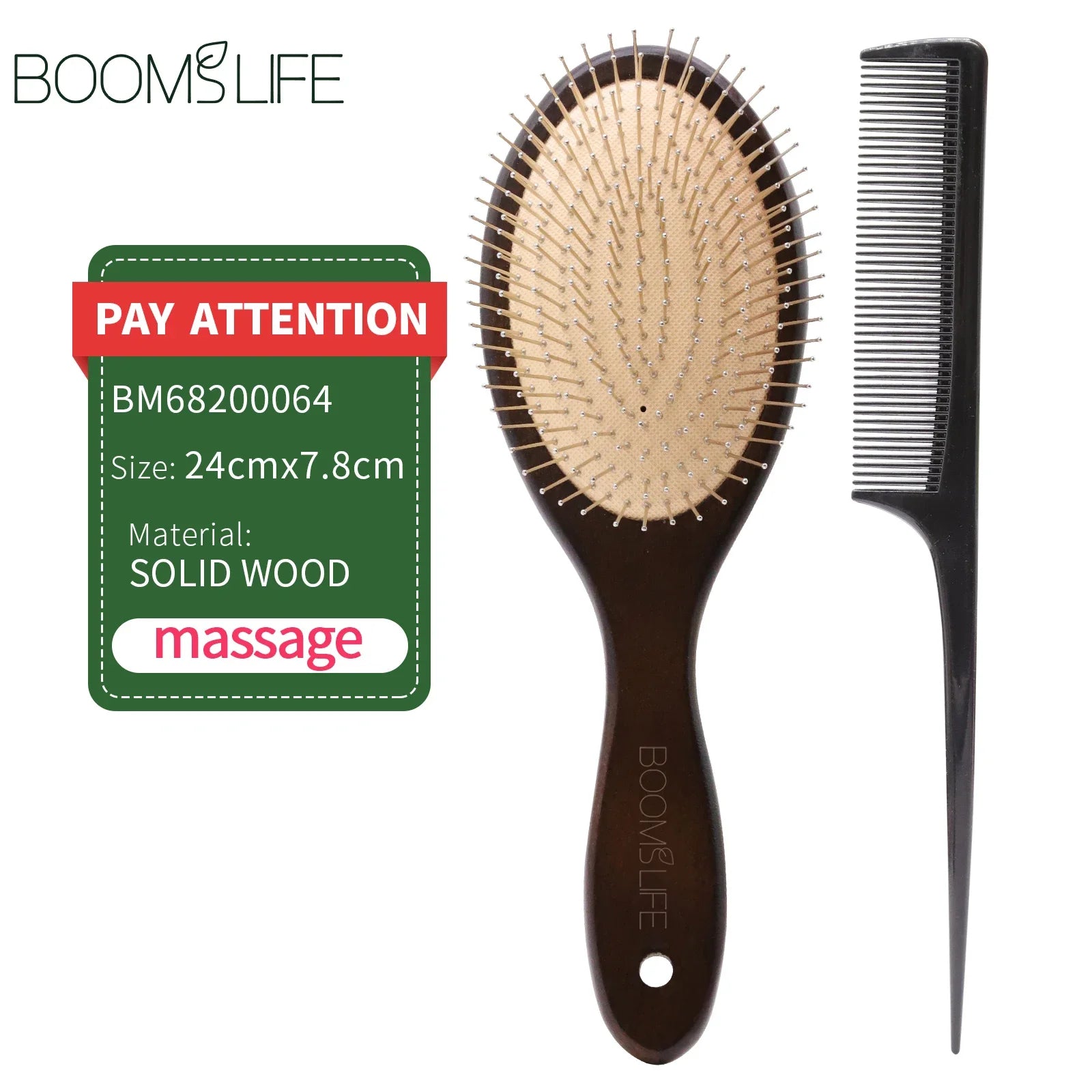 Denman Head Massage Brush Steel Hair Brush Wood HairBrush With Steel Needle Scalp Airbag Hair brush For Hair Combing Zpaxo 2pc brush China Mainland