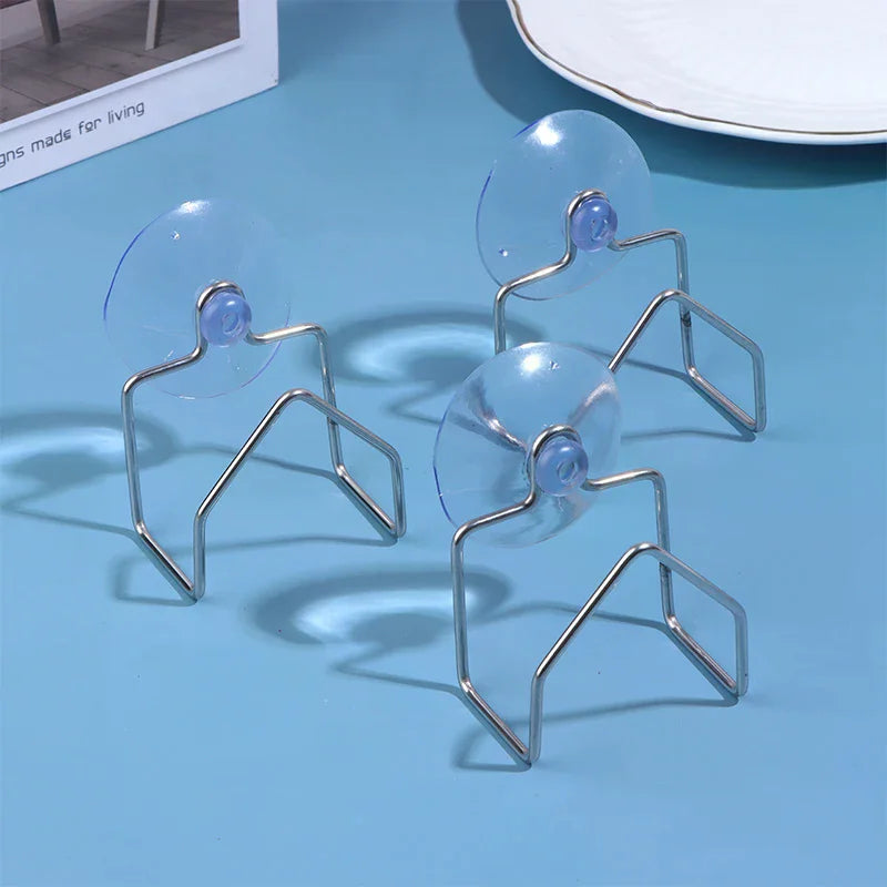 1/2/3Pcs Stainless Steel Drain Rack Suction Cup Cleaning Cloth Shelf Dish Drainer Sponge Holder Sink Kitchen Organizer Zpaxo