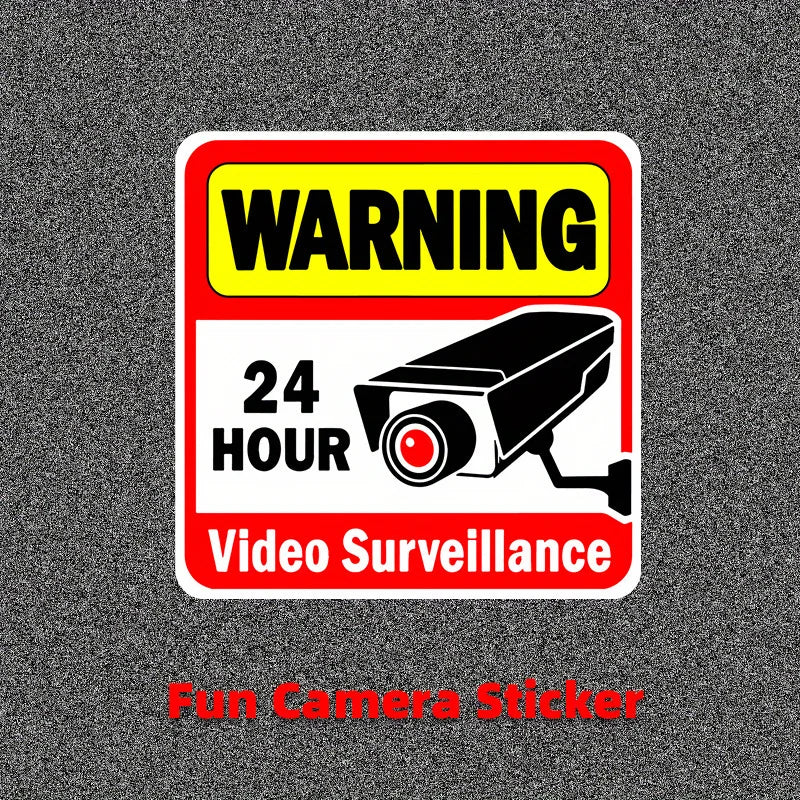 2PCS Warning Stickers 24 HOUR VIDEO Surveillance Security Camera Alarm Sticker CCTV Video Warning Tape Home Store School etc. Zpaxo Red 2PCS