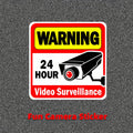 2PCS Warning Stickers 24 HOUR VIDEO Surveillance Security Camera Alarm Sticker CCTV Video Warning Tape Home Store School etc. Zpaxo Red 2PCS