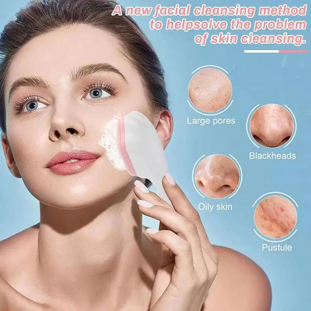 1pcs Silicone Bath Brush Facial Cleansing Exfoliating Brush Skin Massager Cat Paw Handheld Manual Facial Deep Cleansing Brush Zpaxo