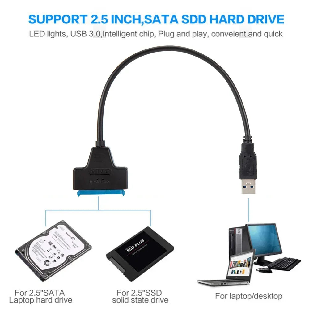 SATA USB 3 0 2 Cable External HDD SSD Hard Drive 22 Pin Adapter III Zpaxo