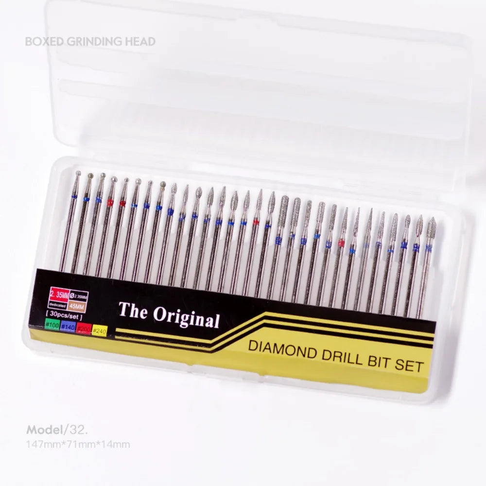 Durable Diamond Nail Drill Bits Cuticle Removal Cone Shape Buffing Zpaxo A
