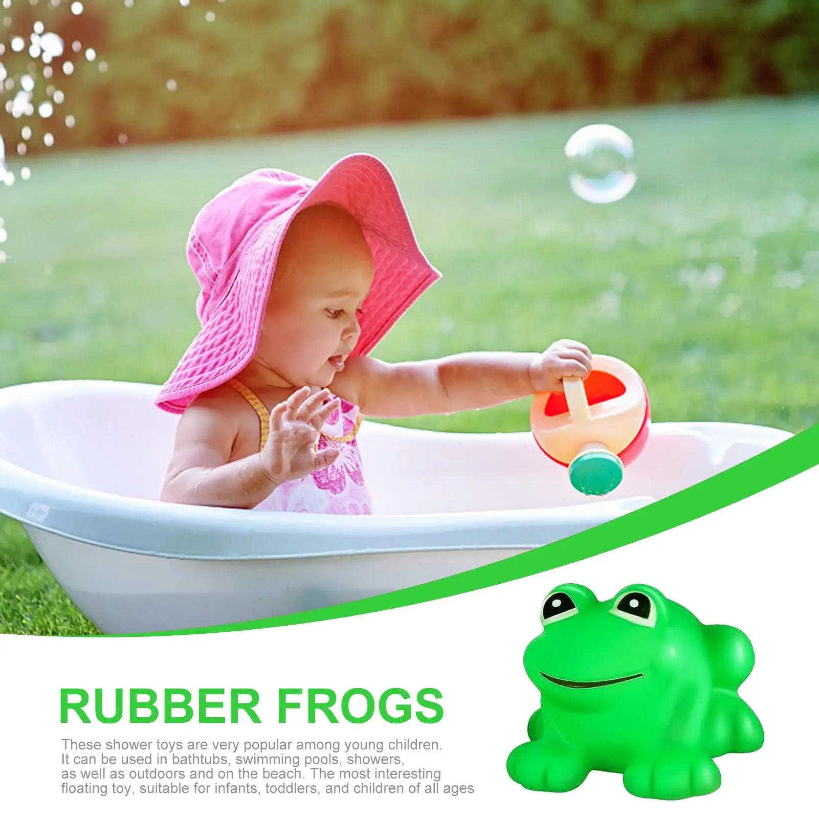 Realistic Frog Frogs Squeak Floating Rubber Bath Toy 10x Mini