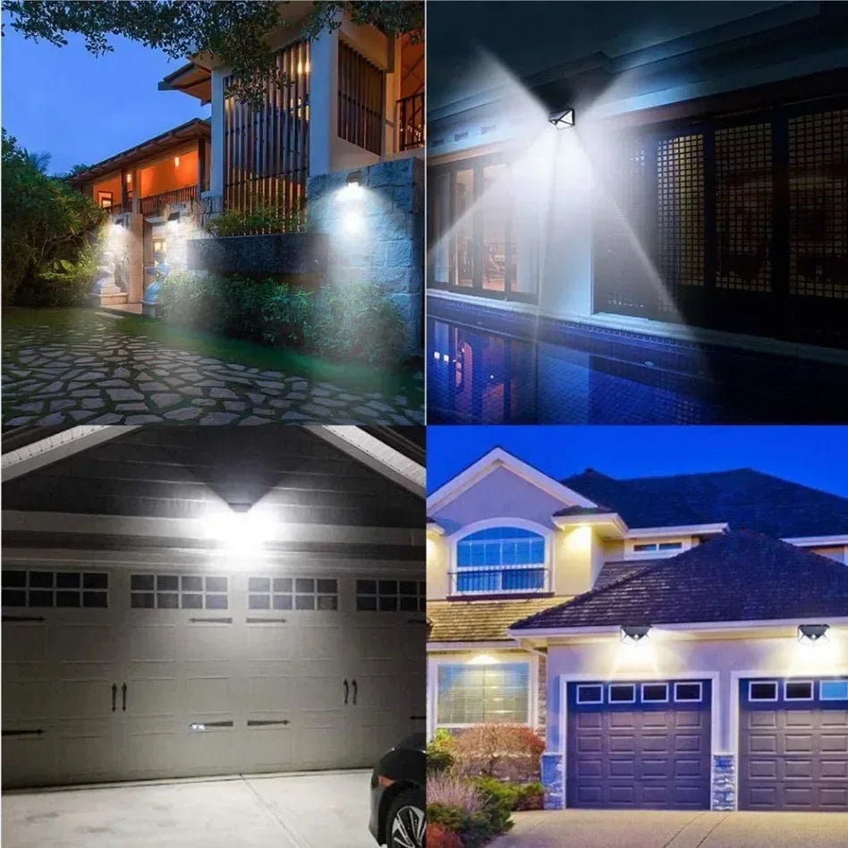 100LED Solar Wall Light – PIR Motion Sensor IP65 Outdoor Garden
