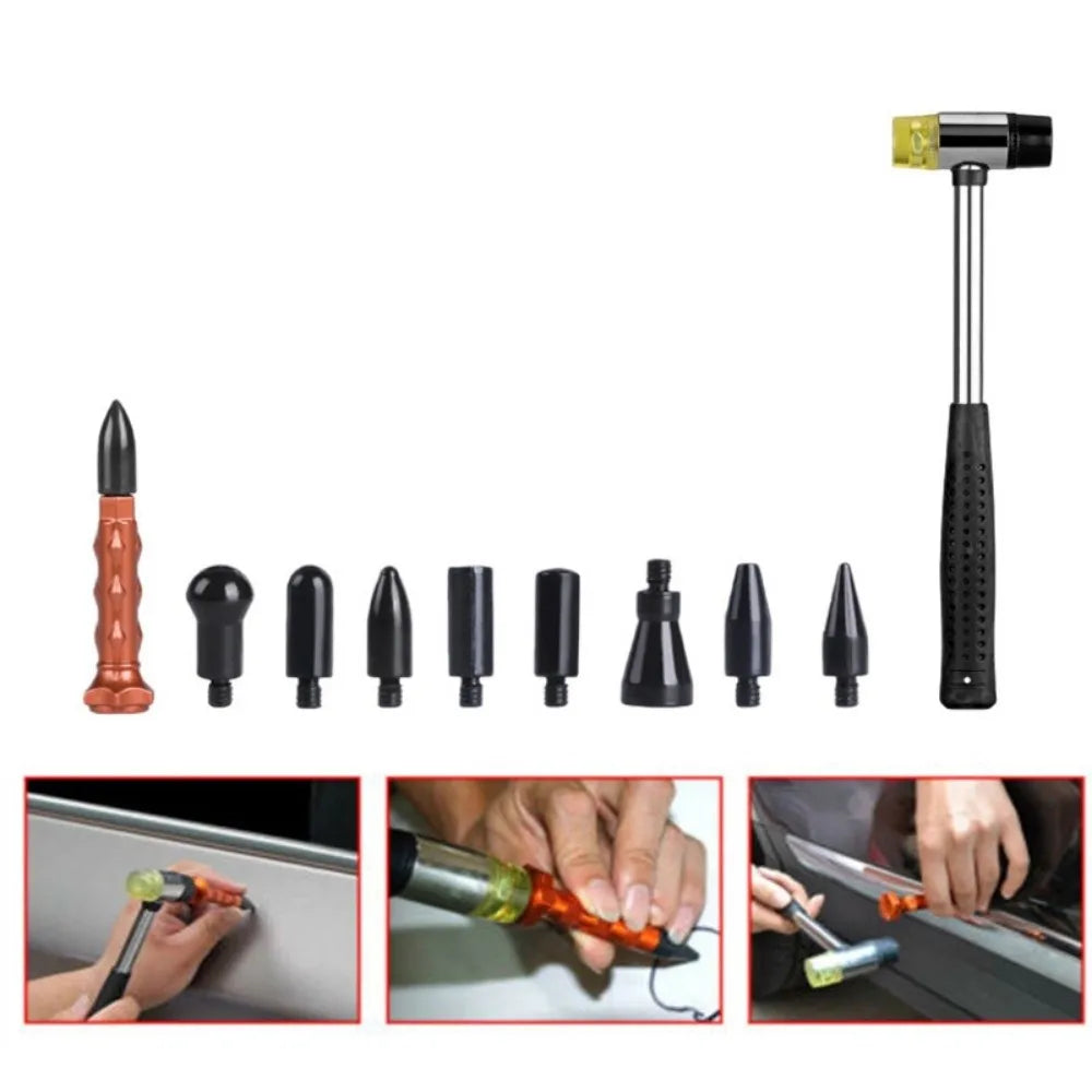 Replacement Heads Car Dent Repair Tools Rubber Hammer Knock Down Pen Zpaxo 9 Pen with Hammer