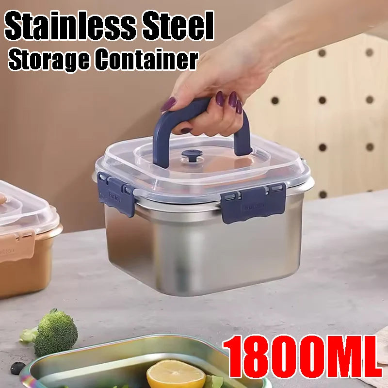 Airtight Stainless Steel Food Storage Container Lid Leakproof Lunch