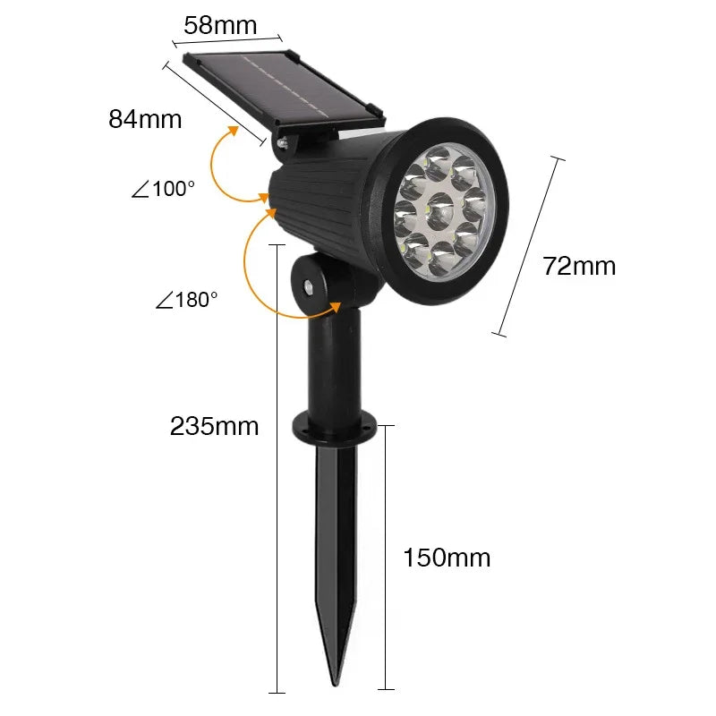 Solar 9 LED Ground Lights Outdoor IP65 Waterproof Brightness Zpaxo