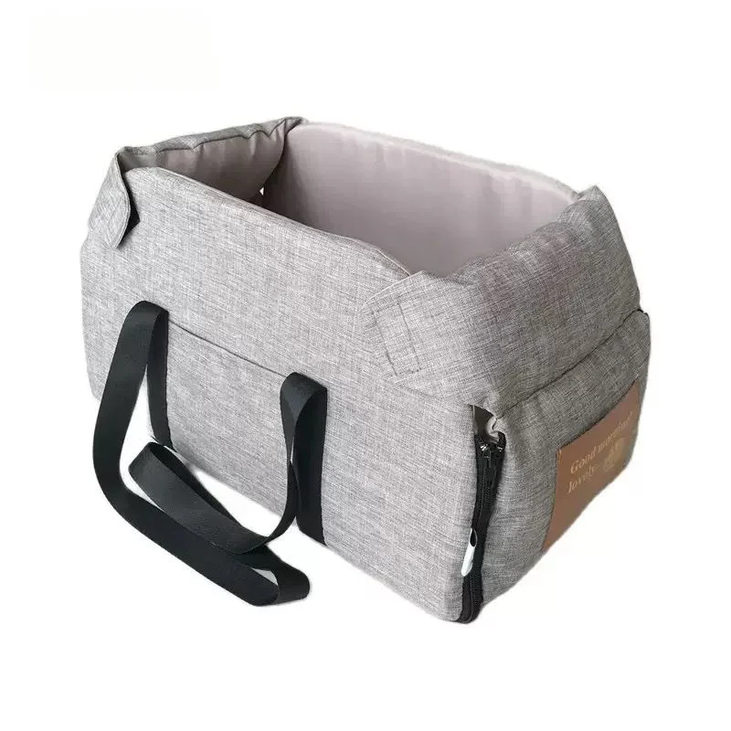 Comfortable Pet Car Seat Portable Dog Cat Travel Bag Safety Buckle Zpaxo Grey - Without velve