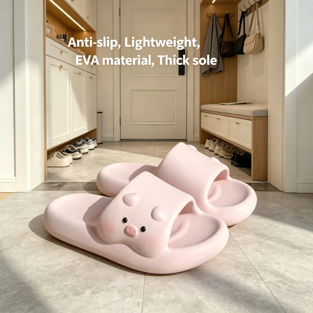 Cute Cartoon Pig Slippers Unisex Men Women Extremely Comfy Cushioned
