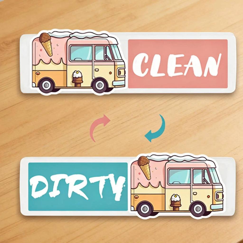 Dishwasher Sign Adhesive Non-scratch Cute Decor Clean-dirty Magnet