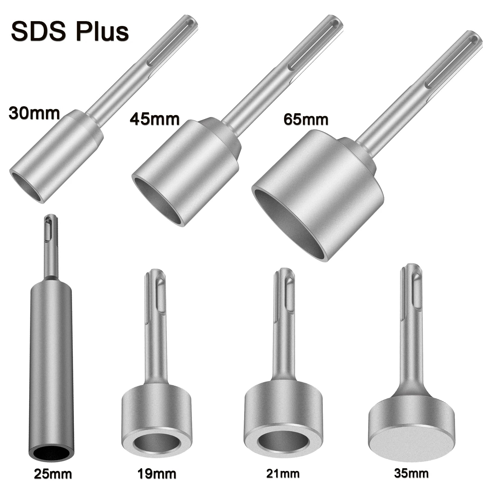 SDS Plus Ground Rod Driver for Rotary Hammer Drill Tools 19/21/25/35mm Hardened Steel Earth Stake Hammer Drill Grounding Rod Zpaxo