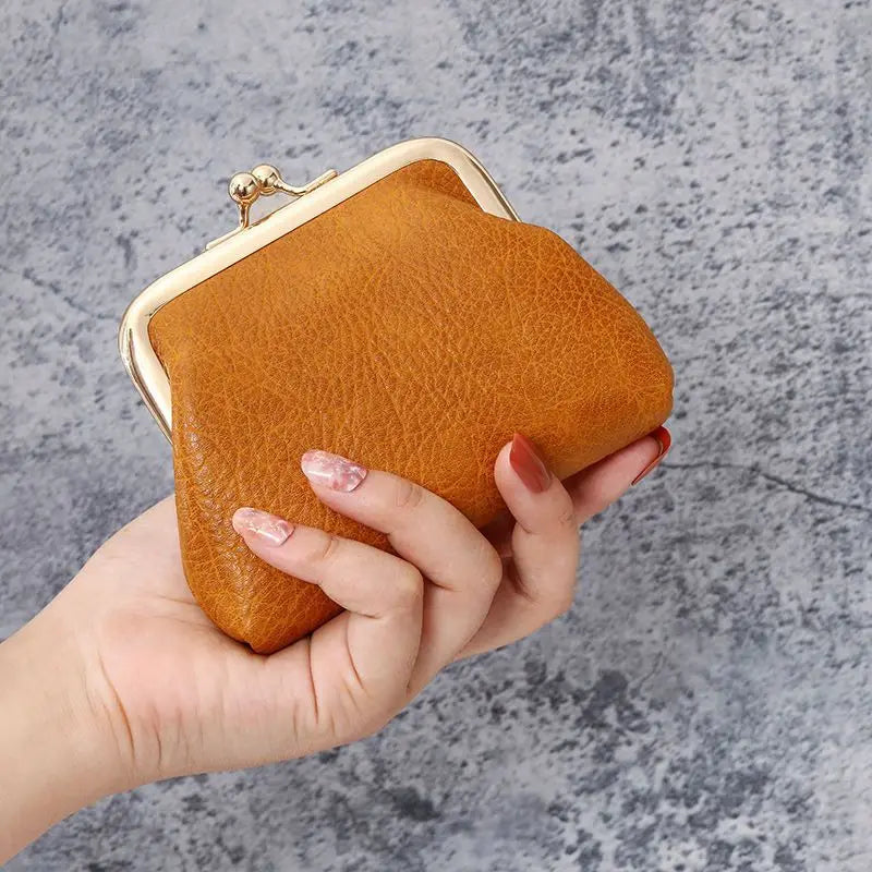 Retro Buckle Candy Color Coin Purse – Women's Short Wallet Women's Coin Purse Zpaxo Brown